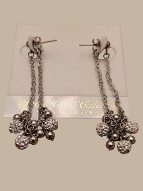 Silver-Tone Swarovski Crystal Drop Earrings